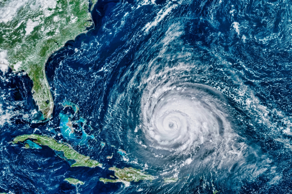 An arial view of a Florida hurricane